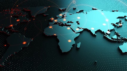 Global Background/Global  Background/Connection lines around Earth globe, futuristic technology  theme background with circles and lines. Concept of internet, social media, traveling or logistics
