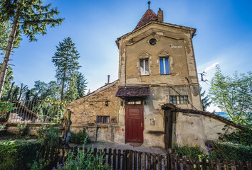 Wall Mural - Historic Ropemakers Tower in Old Town of Sighisoara city, Romania