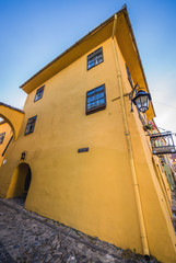 Canvas Print - One of the most famous landmarks in Sighisoara town, Romania - house were Vlad the Impaler is supposed to be born