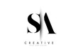 SA S A Letter Logo with Creative Shadow Cut Design.