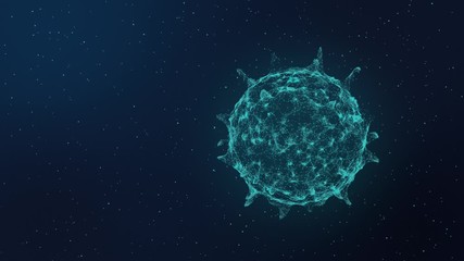 Wall Mural - 3D rendering of virus causing infection in human body creating pandemic all over the world