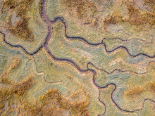 Aerial View Of Tidal Marshland