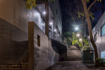 Wall Mural - public stairs at night