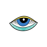 Fototapeta Zachód słońca - Evil eye popular amulet vector illustration. Eye of Providence, sign of protection. 
