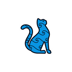 Sticker - creative Cat icon vector design