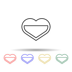 Sticker - Heart multi color icon. Simple thin line, outline vector of blood donation icons for ui and ux, website or mobile application