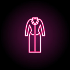 Wall Mural - Coat clothes woman dress neon icon. Simple thin line, outline vector of clothes icons for ui and ux, website or mobile application