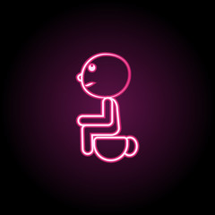 Sticker - Baby poops neon icon. Simple thin line, outline vector of maternity icons for ui and ux, website or mobile application