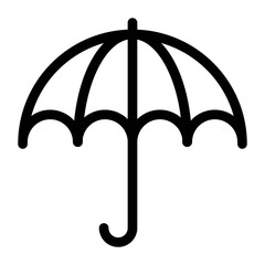 Rain umbrella icon in line style. Protection, shield symbol. Parasol sign.