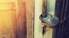 Lock Key With Old Door Handle