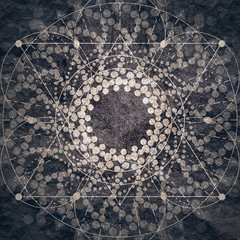 Wall Mural - radial connected dots in circle form. fireworks explosion background. circular design element. abstr
