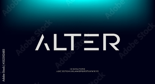 Fotomural Alter, an abstract technology futuristic sci fi alphabet font