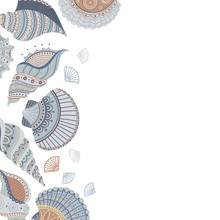 Banner Template With Seashells