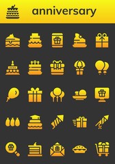 Poster - Modern Simple Set of anniversary Vector filled Icons