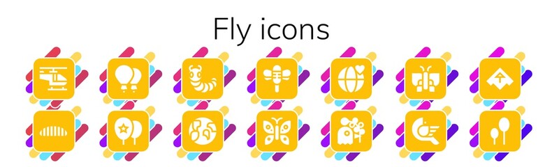 Poster - fly icon set