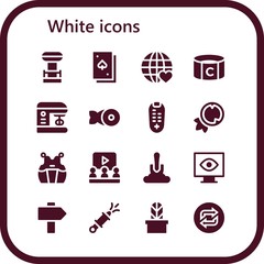 Wall Mural - Modern Simple Set of white Vector filled Icons