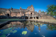 Phanom Rung Historical Park Is Castle Rock Old Architecture About A Thousand Years Ago At Buriram Province,Thailand