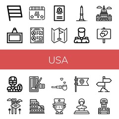 Wall Mural - usa simple icons set