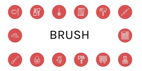 Sticker - brush simple icons set