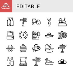 Canvas Print - Set of editable icons