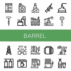 Poster - barrel simple icons set