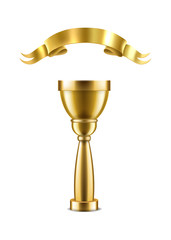 Wall Mural - golden cup. winner trophy for sport champion or successful business leadership vector award