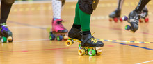 Roller Skates Of A Person Participating In Roller Derby.