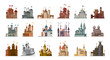 Medieval castle isolated cartoon set icon. Vector illustration ancient palace on white background. Vector cartoon set icon medieval castle.