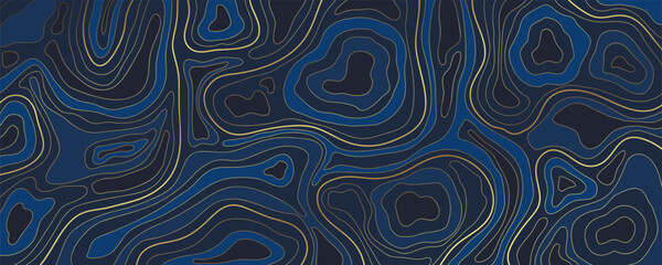 luxury gold abstract topographic map background with golden lines texture, 17:9 wallpaper design for