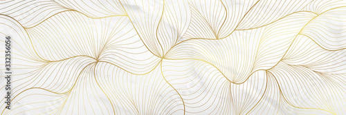 Dekoracja na wymiar  luksusowe-zlote-tapety-abstrakcjonistyczna-zlota-linia-sztuki-tekstury-z-zielonym-szmaragdowym-tlem