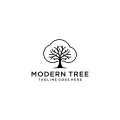 Wall Mural - Creative luxury Tree nature sign logo design vector template