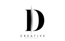 D Letter Logo With Creative Shadow Cut Design.
