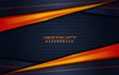 Modern dark navy background and orange lines in 3d abstract style. Futuristic background