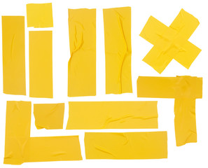 Wall Mural - Yellow adhesive tapes collection isolated on white background