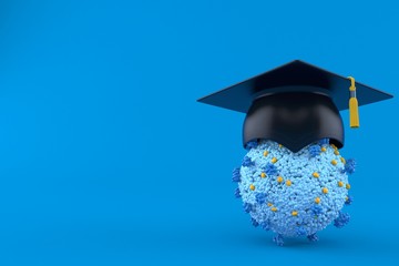 Wall Mural - Virus with mortarboard