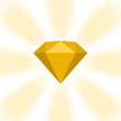 © cgdeaw - gold diamond gemstone on zoom comics, golden flat diamonds jewelry icon, gold gems on soft rays burst shine background, gold diamond of items game, clip art gemstone for banner jewellery copy space