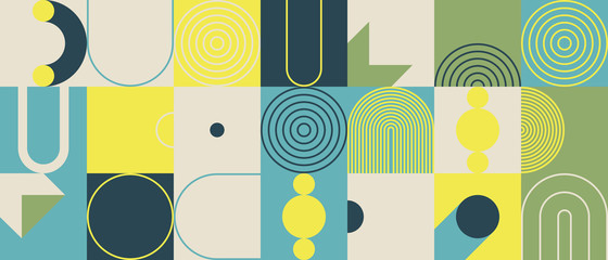 Wall Mural - bauhaus abstract vector composition design