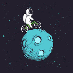 astronaut rides uround moon