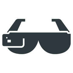 Sticker - smart glasses black icon on white background