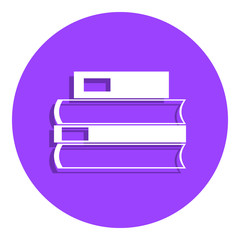 Sticker - pile of books badge icon. Simple glyph, flat vector of Education icons for ui and ux, website or mobile application