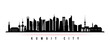 Kuwait city skyline horizontal banner. Black and white silhouette of Kuwait city. Vector template for your design.