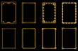 © ellyson - Golden vintage frames. Vintage cover for invitations, greetings, weddings, gift cards, certificate, diploma, voucher. Vintage Page Design