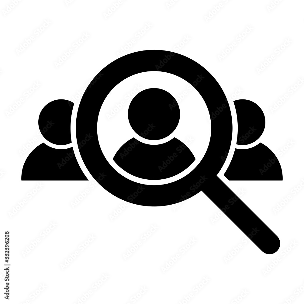 search for employees and job, recruitment agency icon, human resources ...