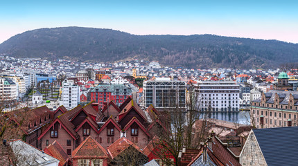 Poster - Cityscape of Bergen, Norway, Scandinavia