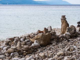 Zen stones by the sea