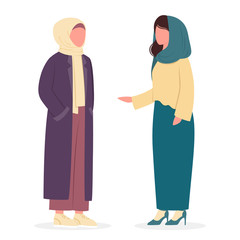 Sticker - Muslim woman talk to each other. Arabian business woman