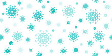 Coronavirus Long Background. Vector Seamless Pattern With Covid-19 Sign