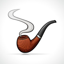 Vector Smoking Pipe Isolated Drawing