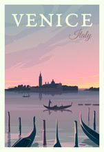 Time To Travel. Around The World. Quality Vector Poster. Italy.
