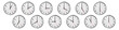 © Ivan Burchak - Set of round clocks showing various time. World clock set, time zones. Realistic vector illustration. The clock shows different times of the day from one to twelve.